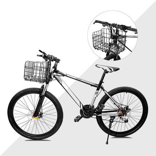 HOMEE Folding Rear Bike Basket Wire Mesh Fold-Up Detachable Front Bag Rear Hanging Bike Basket Bicycle Bag Cargo Rack for Mountain Bike Accessories Bike Frame Basket 1 Pack