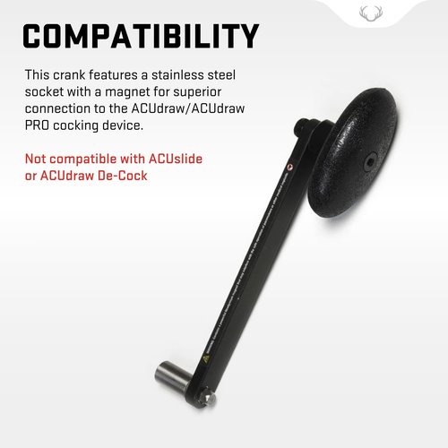 TenPoint ACUdraw Hand Crank, Black - 6061 T6 Aluminum Arm & Nylon Knob - Not Compatible with ACUslide or ACUdraw De-Cock - Holster Not Included