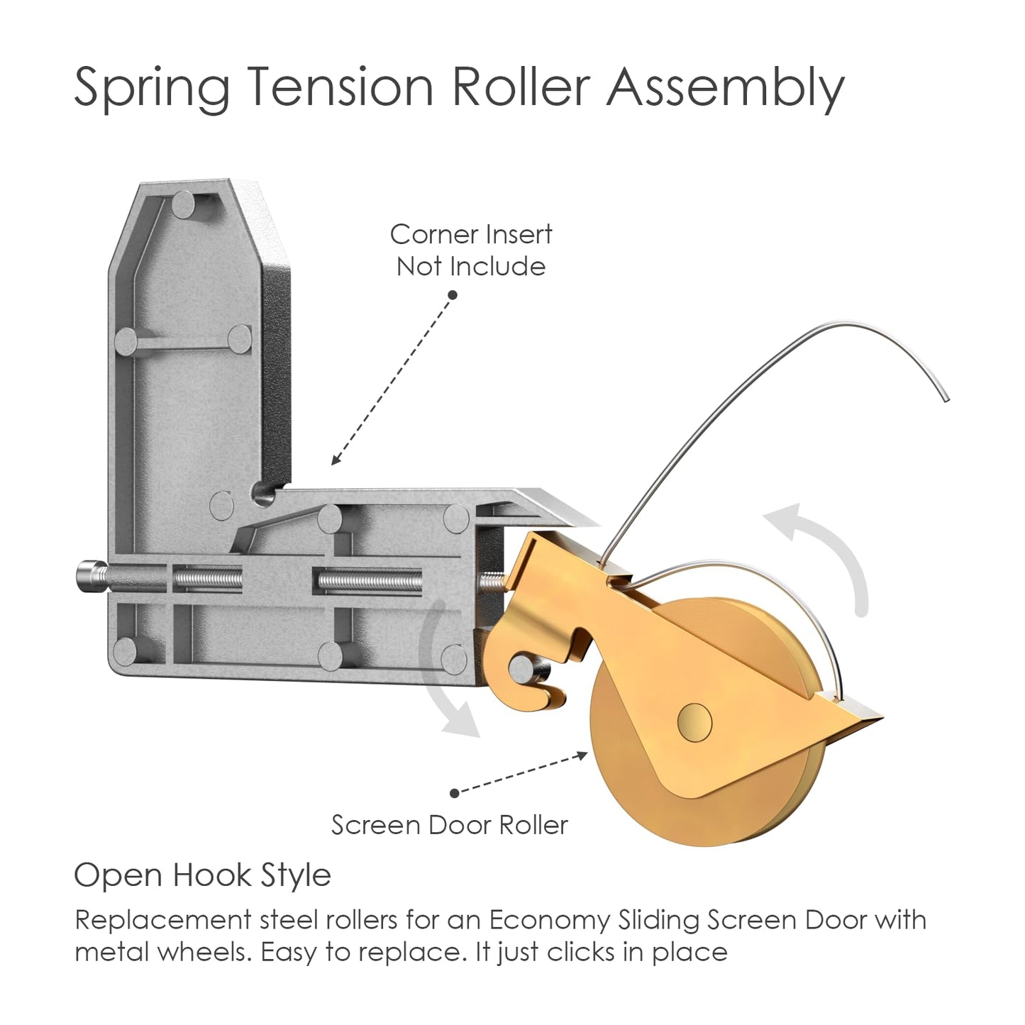 4-Pack Heavy-Duty Sliding Screen Door Rollers – Compatible with KDEX20 & Most Brands | 1-1/4" Steel Ball Bearings for Ultra-Smooth Glide