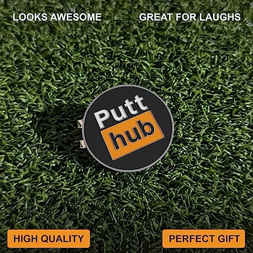 PuttHub Funny Golf Ball Markers with Hat Clip - Unique Golf Accessories