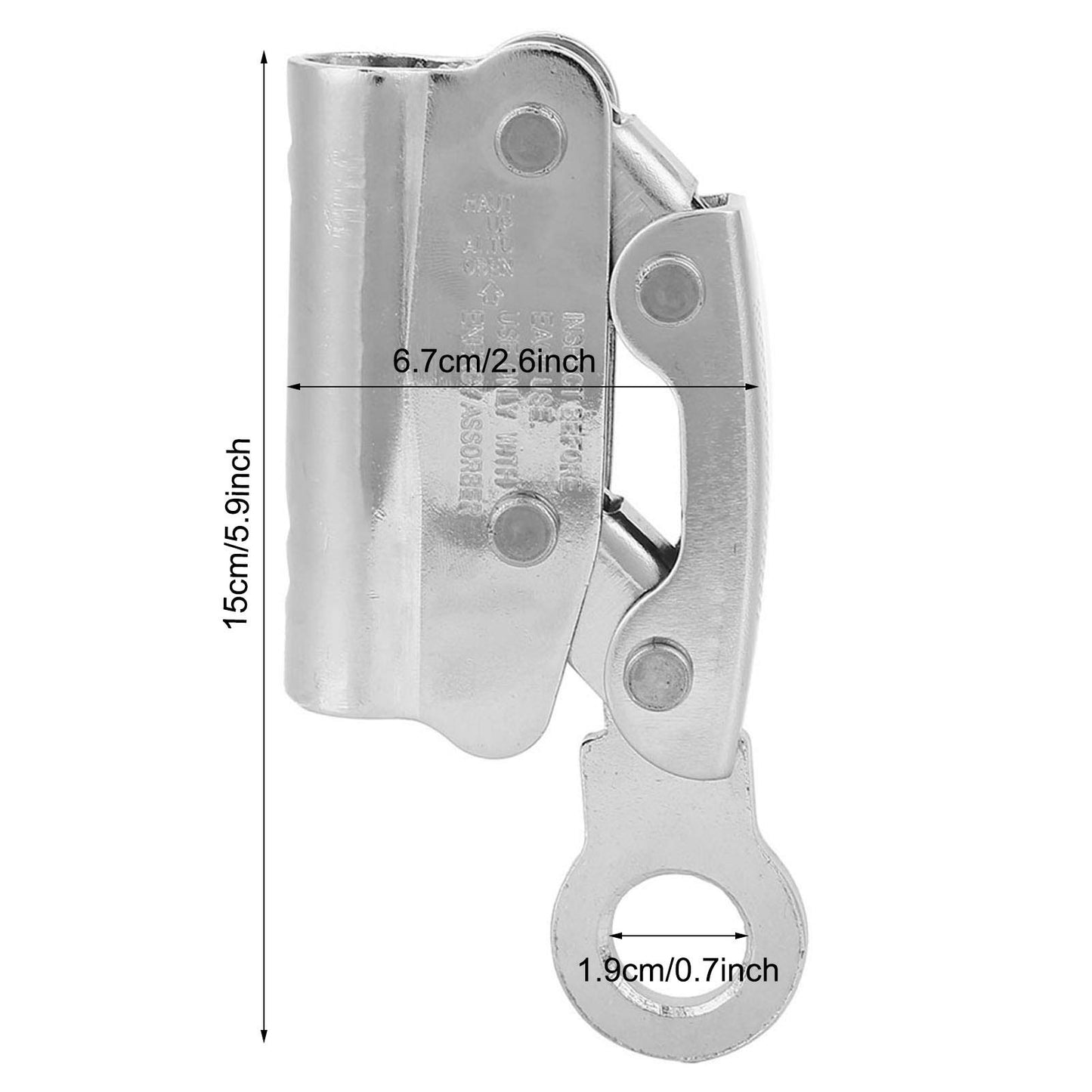 Tgoon Climbing Rope Grab, High Strength Alloy Steel Rope Descender Self Braking Stop for Engineering for Rock Climbing(Hole Hanging Point)