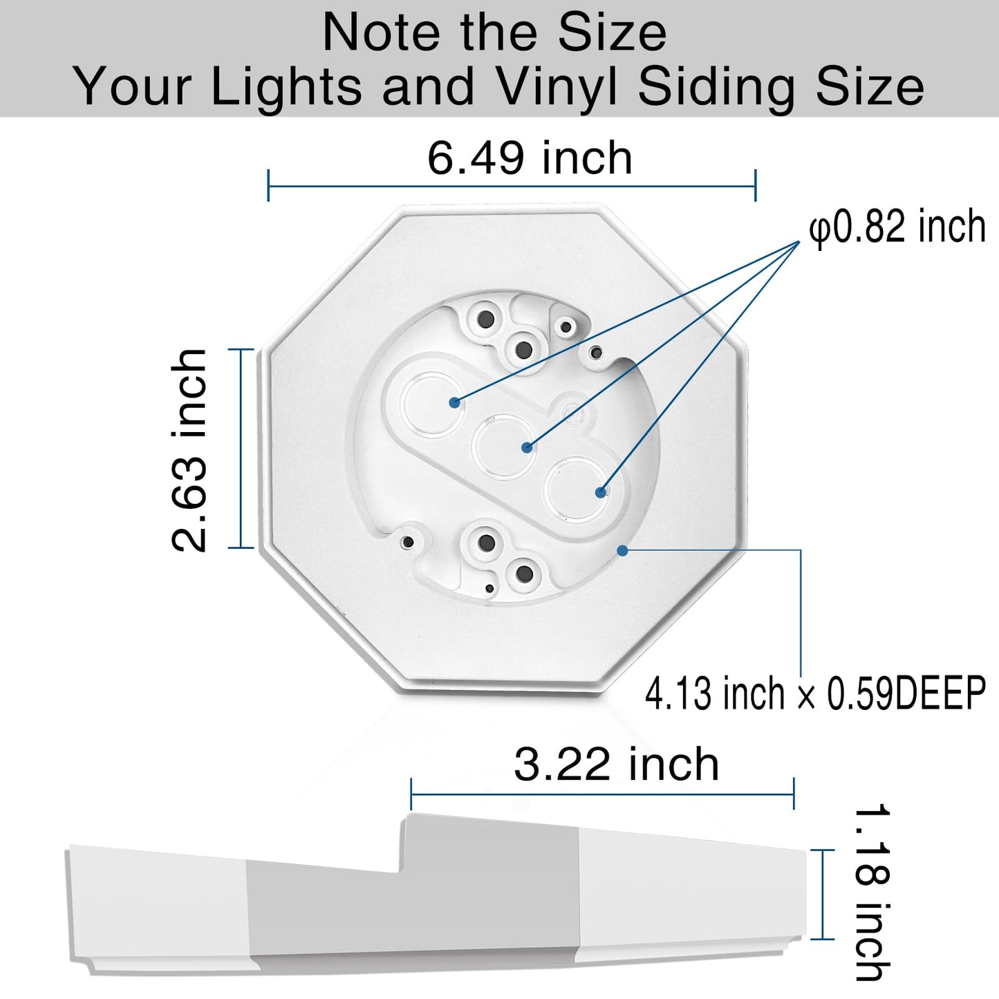 Qishiyi Vinyl Siding Mounting Blocks Kit,Siding Mounting Block with Built-in Electrical Box Vertical Siding Lamp Mounting Plate for 1/2 inch Lap Siding (White, 1/2 inch Lap Siding)