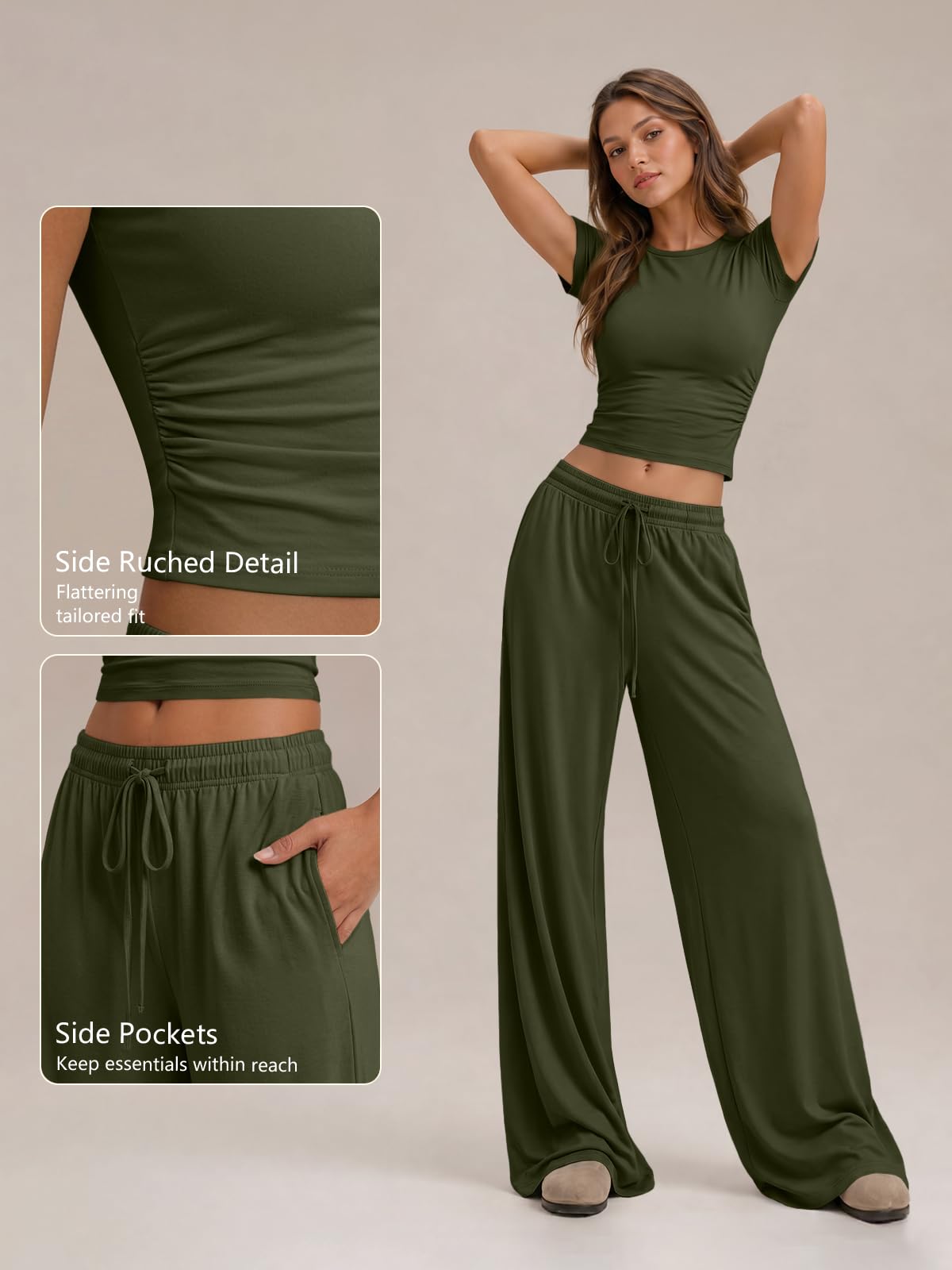 Trendy Queen Women's 2 Piece Matching Summer Lounge Set with Pockets