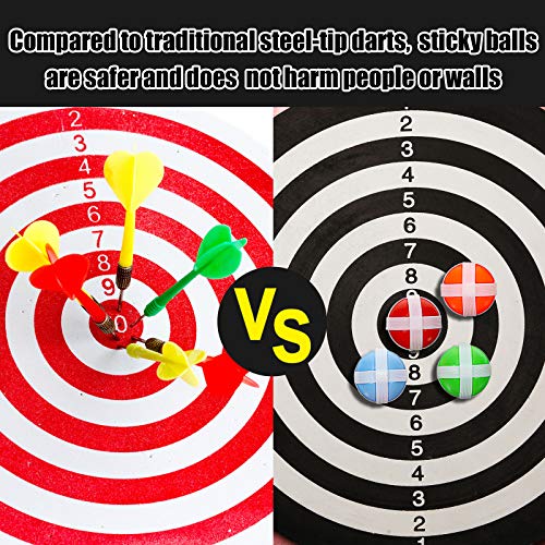 20 Pcs Sticky Dart Balls - Red, Blue, Green, Orange - 1.34 Inch