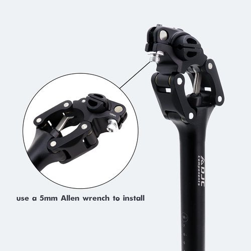 DJC Bike Suspension Seatpost Shock Absorber Seat Post Paralelogramo for MTB Mountain Road Bike Gravel 27.2mm 28.6mm 30mm 30.4mm 30.9mm 31.6mm 33.9mm X 350mm (30.4mm(with Shim Adapter))