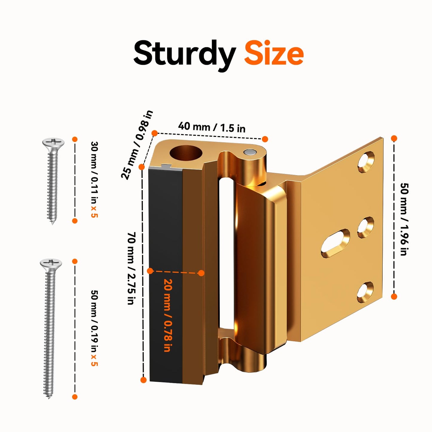 Tonitrui Ultra Security Door Lock, Door Reinforcement Lock for High Strength, Withstand 1200lbs to Prevent Unauthorized Entry (Gold of 1 Pack)