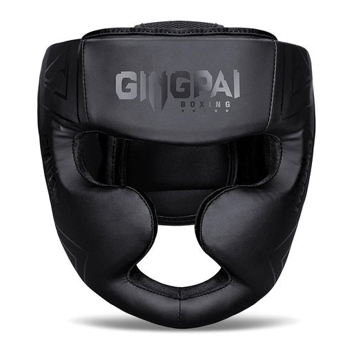Boxing Headgear，Adjustable Face Grill,Headgear for MMA Training,Sparring,Grappling,Martial Arts,Kickboxing,Taekwondo,Karate,Muay Thai Headgear (Pure Black, M)