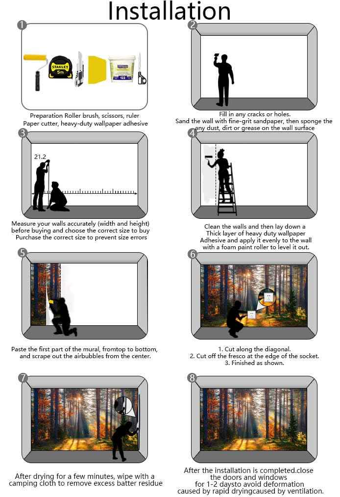 Wmjurel Autumn Sunshine in The Woods Wallpaper, Natural Landscape Mural, Modern Living Room Bedroom Backdrop Wall Mural(Non-self-Adhesive)