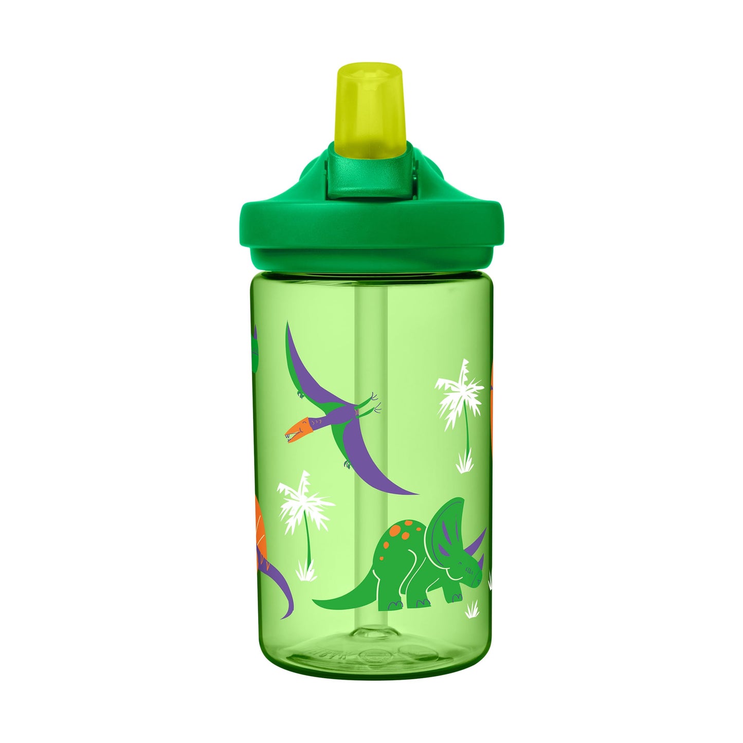 CamelBak Eddy+ Kids Water Bottle with Bite Valve Straw, Leak‑Resistant Easy‑Sip Design for Everyday Hydration, 14oz, Dinosaur Island