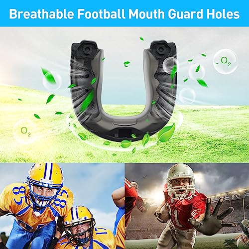 Youth Football Mouth Guard - Soft Protective Mouthpiece - Black