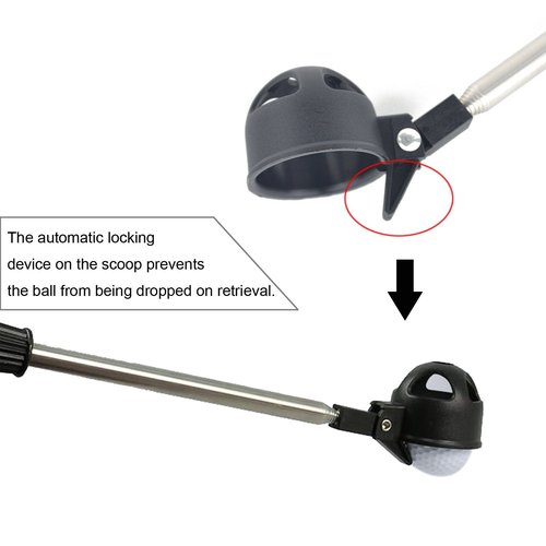 Samyo Portable Retractable Scoop Telescopic Golf Ball Retriever Pick Up Steel Saver Shaft Tool
