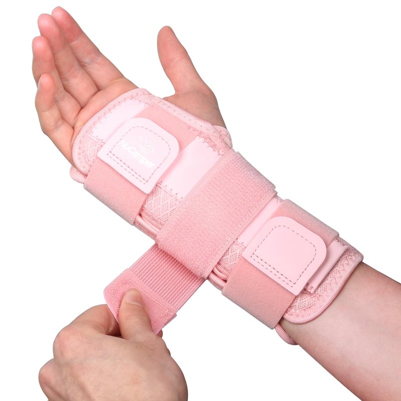 NuCamper Carpal Tunnel Wrist Brace Night Support for Men & Women, Adjustable Wrist Splint with 3 Straps and Metal Splint Stabilizer, Hand Brace for Pain Relief, Tendinitis, Arthritis - Right Hand,S/M