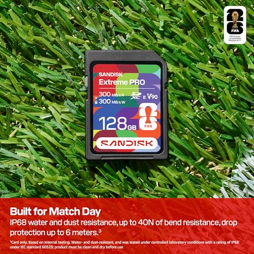 128GB SD UHS-II Memory Card - V90, 300MB/s Speed, 8K Video