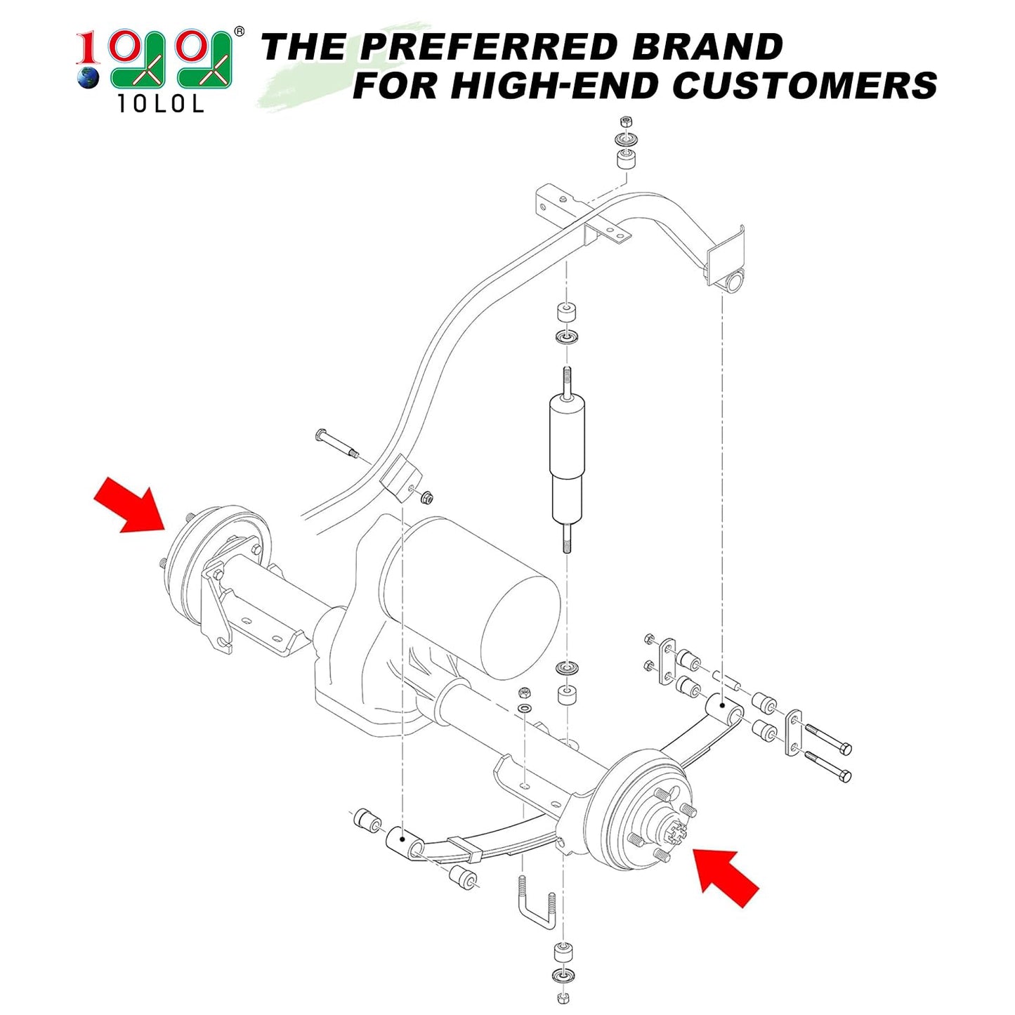 10L0L Golf Cart Brake Drum & Brake Shoes Kit for EZGO TXT 1996-Up Electric Golf Carts, Rear Brake Hub Drum Maintenance & Repair Kit, Replace OEM# 19186G1 70794G01 70795G01 27943G01 27945G01