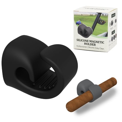 Cilkus Magnetic Golf Cart Accessory 2-Pack – Silicone Multipurpose Mounts with Strong Grip for Outdoor Use (Black+Gray)