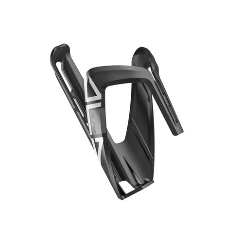 Elite ALA Bottle Cage – Black with White Graphic Lightweight Bike Water Bottle Holder