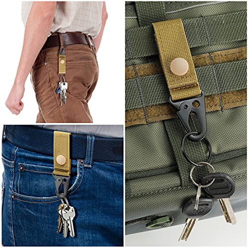 Tactical Molle Belt Keychain Gear Keeper - Tan (Pack of 2)