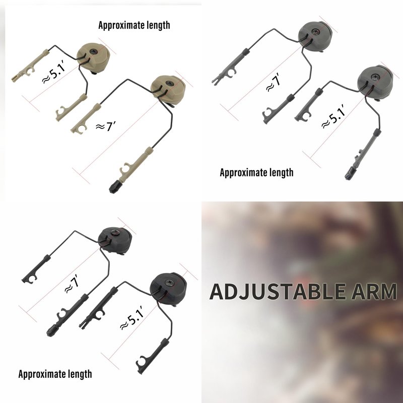Hearangel COM Rail Adapter Mouting Adapter Compatible with COMTAC Headsets & MTEK M-LOK Helmets for Airsoft Sports (Tan)