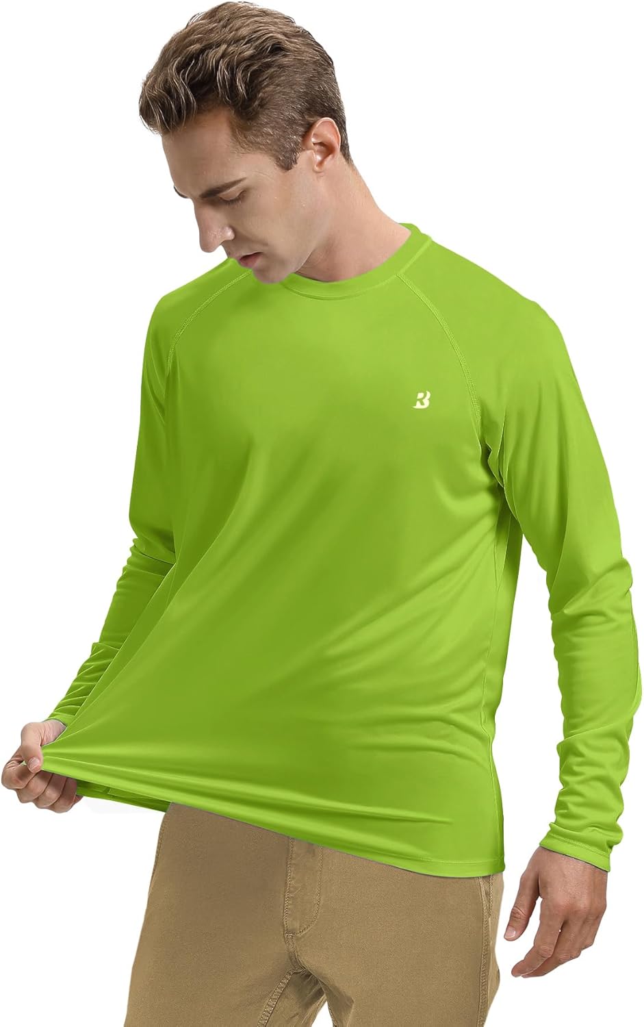 Roadbox Men's UPF 50+ UV Sun Protection Shirt - Long Sleeve SPF Rash Guard for Outdoor Activities