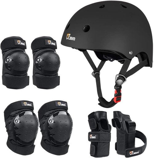 JBM Skating Protective Gear Set - Helmet, Knee & Elbow Pads, Wrist Guards | For All Skill Levels