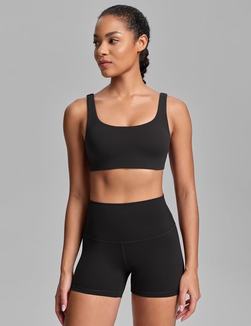HeyNuts Women's U-Back Sports Bra - Low Impact Yoga Top with Built-In Padding | A-D Cups