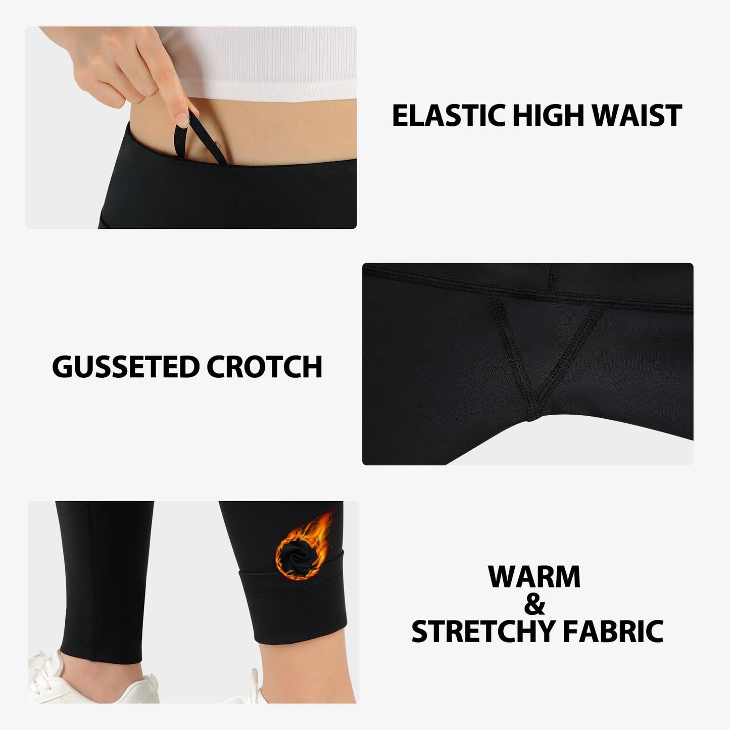 ANIVIVO Women's Knee Length Fleece Lined Leggings with Skirt, Winter Warm Skirted Leggings for Women Zipper Pockets (Black,M-huan)