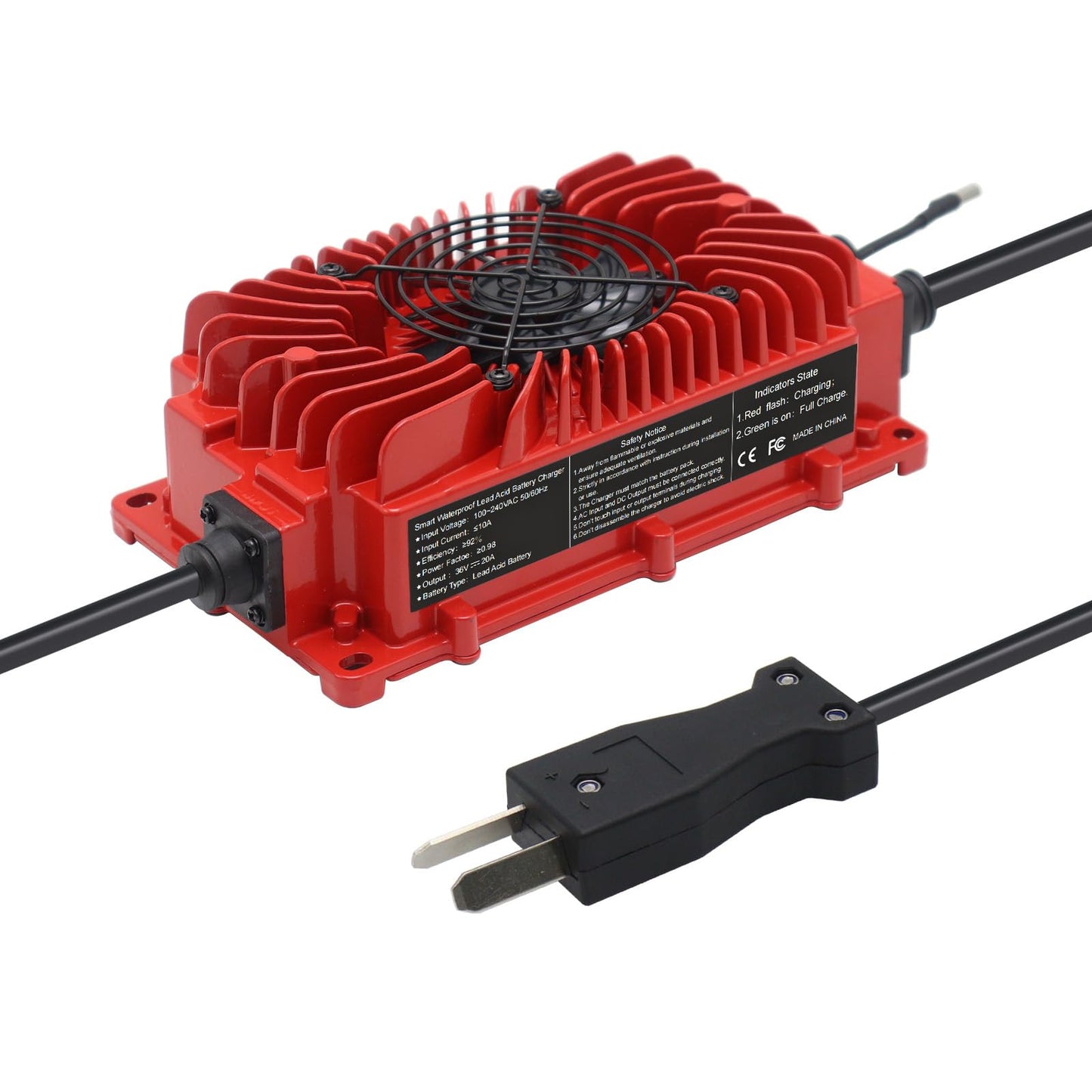 Eseegoo 20 AMP 36 Volts Battery Replacement Charger for 36 Volt Club Car/Yamaha Golf Cart with Crowsfoot Plug Waterproof IP65