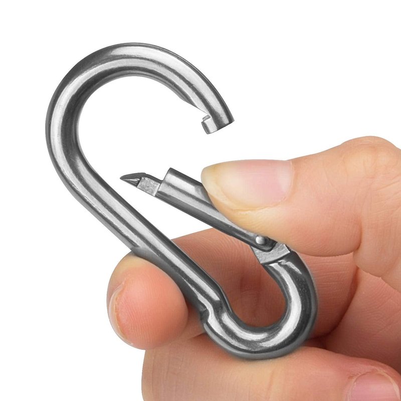 CertBuy 50pcs 2 Inch Stainless Steel Spring Snap Hook, 304 Stainless Steel Carabiner Clip Keychain Heavy Duty Quick Link Hook for Camping Fishing Hiking Traveling