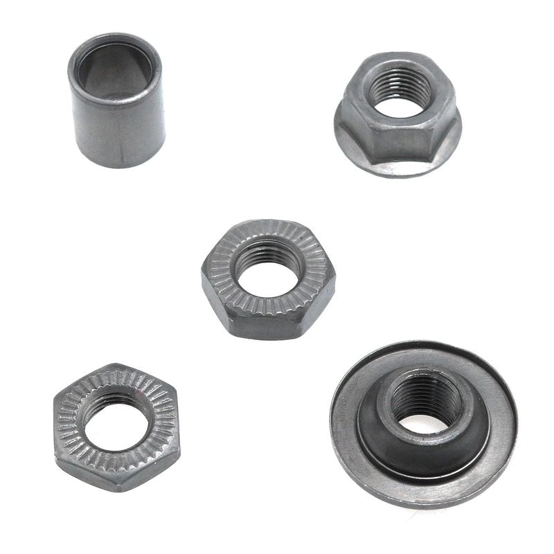 Meuey Lyot Bike Axle 240 mm /9.45 Inch Bike Axle Nut Bicycle Multiple Speed Rear Hub Axle 3/8 Inch Black 26TPI Wheel Hub Taper Lock Nut Washer Kit 1 Set