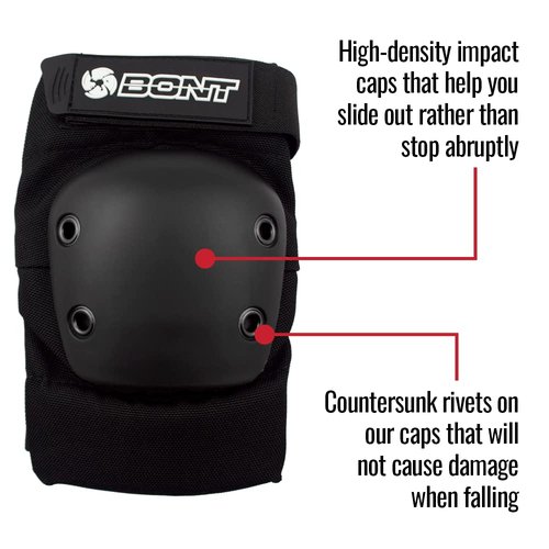 Bont Adult Elbow Skate Pads Protection for Inline Skate, Roller Derby, Roller Skate, Park Skate, Ice Skate, Skateboard, Scooter (X-Large)
