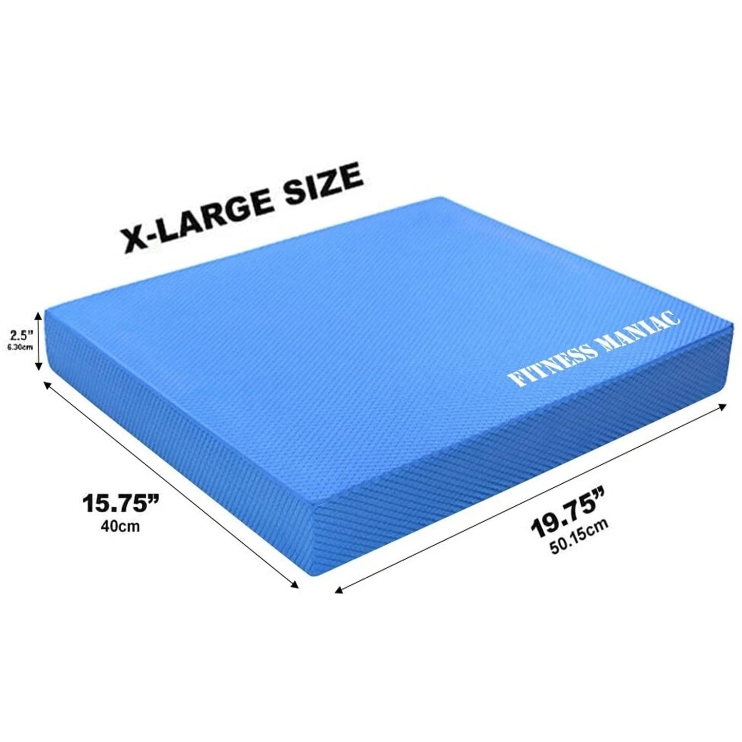 FITNESS MANIAC USA Balance Pad Physical Therapy Gym Exercise Mat & Foam Trainer Stability Disc Fitness Training Yoga Blue XL Cushion and Core Pads for Fit Seniors Exercises Balancing