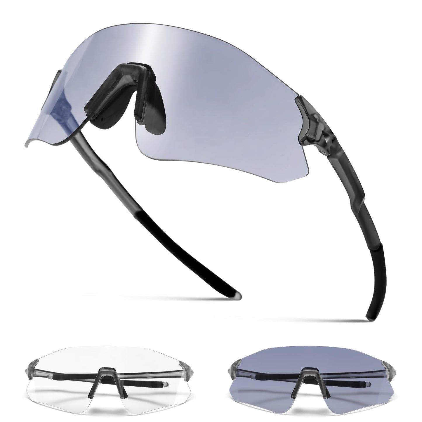 CMRTLRXS 24g Photochromic Cycling Glasses for Men and Women - UV400 Protection Running, Cycling, Baseball, Fishing Specialty Sunglasses (Photochromic Gray)
