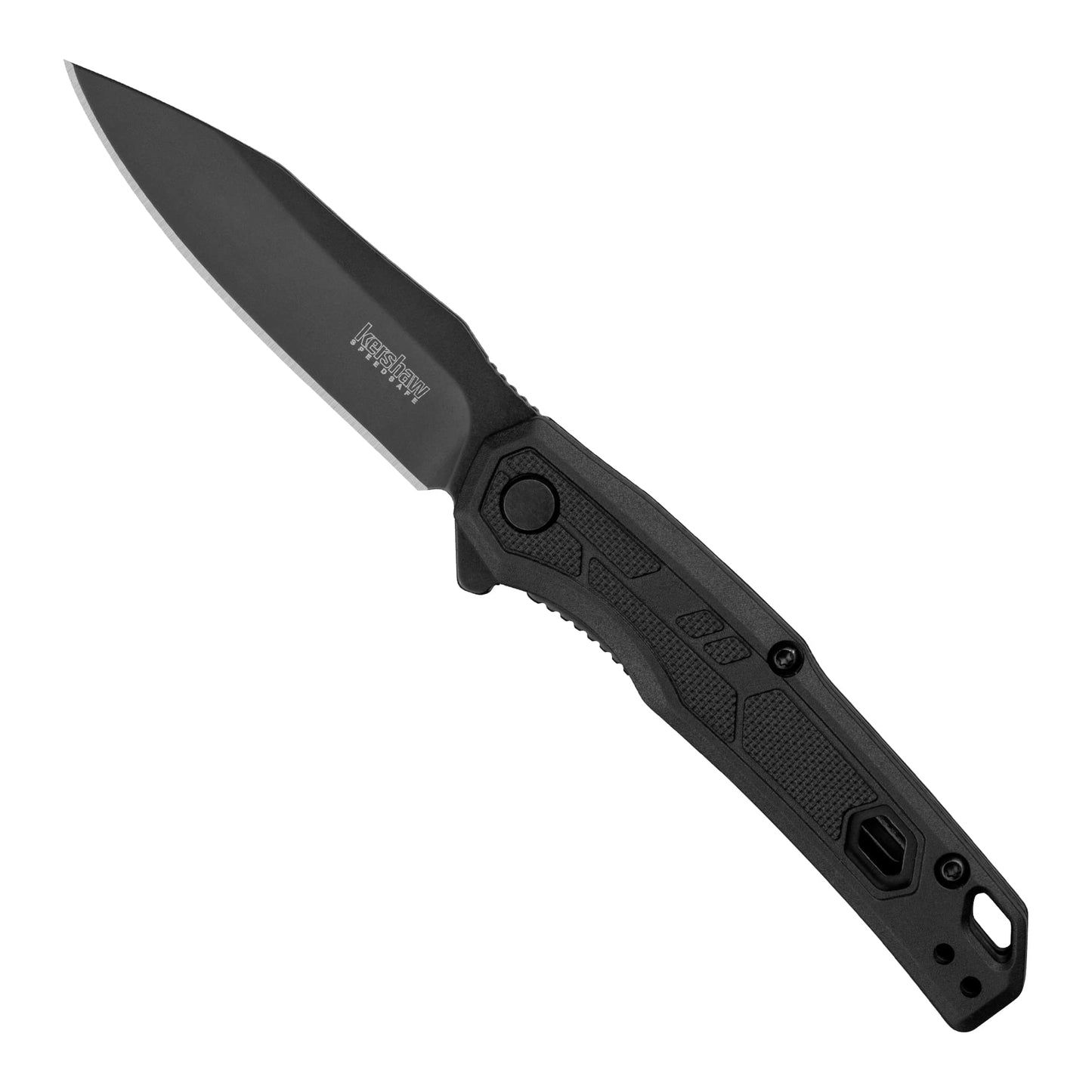 Kershaw Appa Pocket Knife, All-Black, 2.75 Inch Steel Reverse Tanto Blade, EDC with Assisted Opening, Reversible Pocketclip, Everyday Carry Pocket Knife for Men and Women