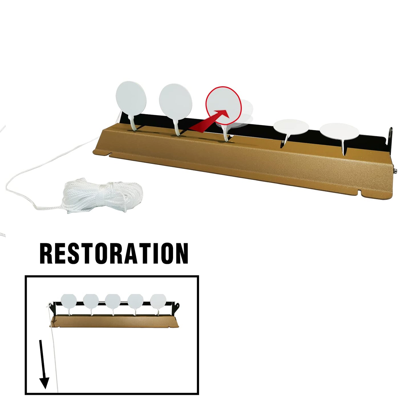 Atflbox Resetting Metal Shooting Target Stand with 5 Steel Plates for Pistol Airsoft BB Guns for Outdoor and Indoor(Rectangle)