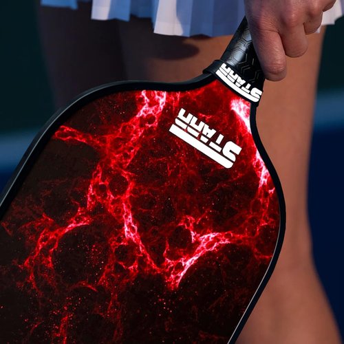 STARR Fyre Series Pickleball Paddle | 10mm Honeycomb Core | Fiber Glass Power Surface (Red)