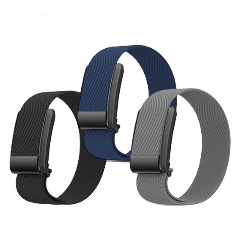 DADO Multi Pack Sport Replacement Wristband Compatible with Whoop 4.0 Band, Breathable, Soft and Comfortable Replacement Strap | Elastic & Easy to Use (3 Pack - Black, Dark Blue, Grey)
