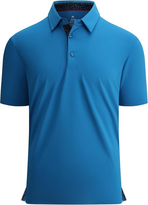 Alex Vando Men's Golf Shirt - Moisture-Wicking Quick-Dry Solid Short Sleeve Polo | Stylish Comfort