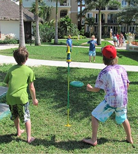 Bottle Bash Outdoor Flying Disc Game Set - Green