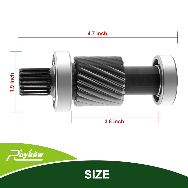 Roykaw Golf Cart Input Shaft Kit for EZGO Marathon/TXT/Medalist 1988-1990 & 1994-Up Electric Models, 19 Splines/21 Tooth, 1.5" Diameter Gear, Replaces OEM # 26926-G01, 26926G01, 28095G01, 612556