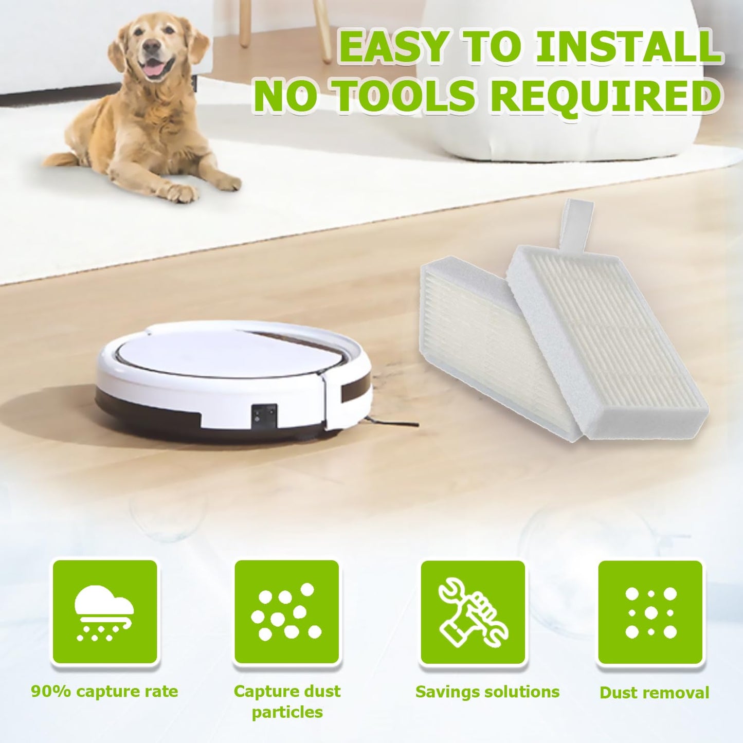 EPLZON HEPA Vacuum Filters Replace for I-LIFE v3 v3s V3s pro v5 v5s v5s Pro I-LIFE Robot Vacuum Filters(pack of 10pcs)