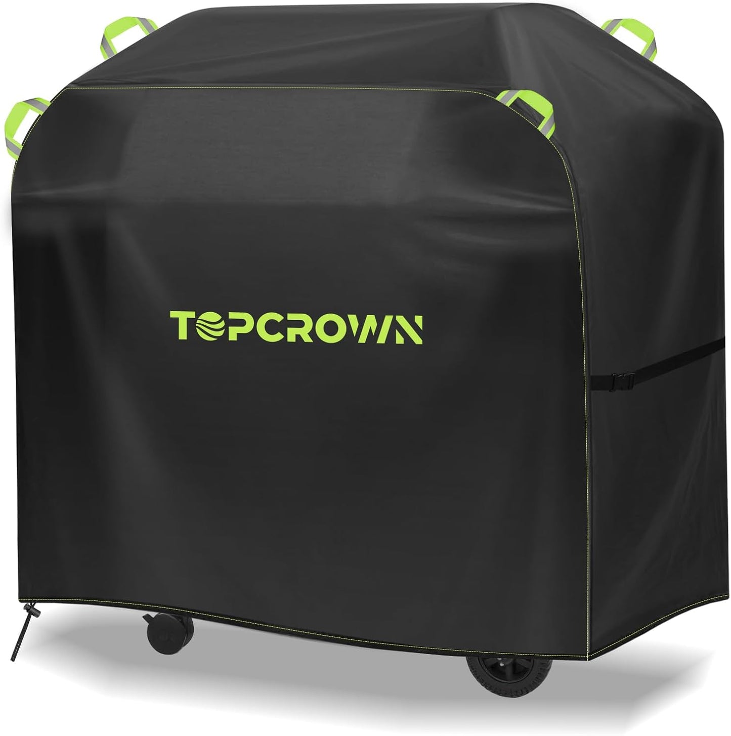 TOPCROWN Grill Cover - Waterproof BBQ Grill Protector | Universal Fit 45"-75" | Windproof Design with Adjustable Straps (58")