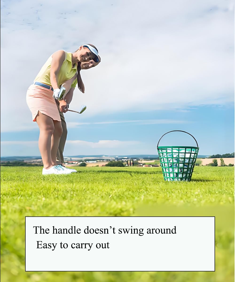 ZoiscPure Golf Balls Basket Ball Bucket Golf Balls Container Case with Handle,Balls Holder, Can Holds 25 Balls,Green Color