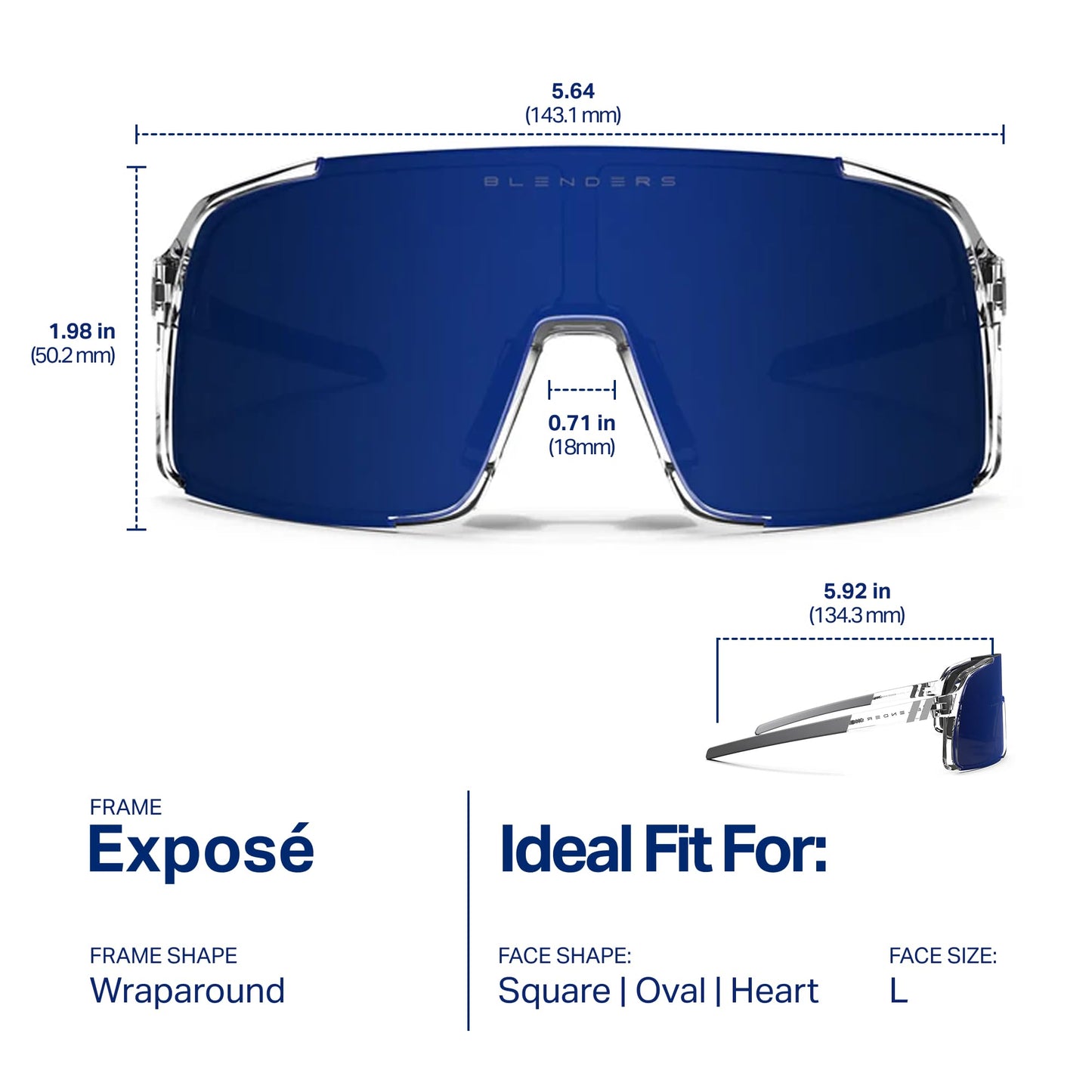 Blenders Eyewear Exposé – Polarized Sunglasses – Lightweight High-Performance Frame, Adjustable Nose Pads – 100% UV Protection – For Men & Women – Wave Dover