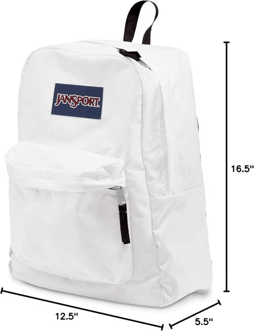 JanSport Superbreak Backpack - Lightweight, Durable Design | Stylish White Color
