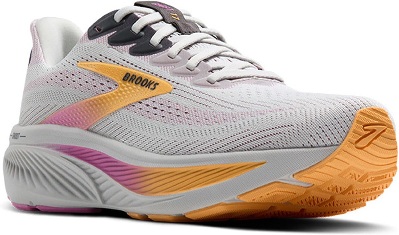 Brooks Women’s Ghost 17 Neutral Running Shoe - Oyster/Apricot/Pink - 5.5 X-Wide