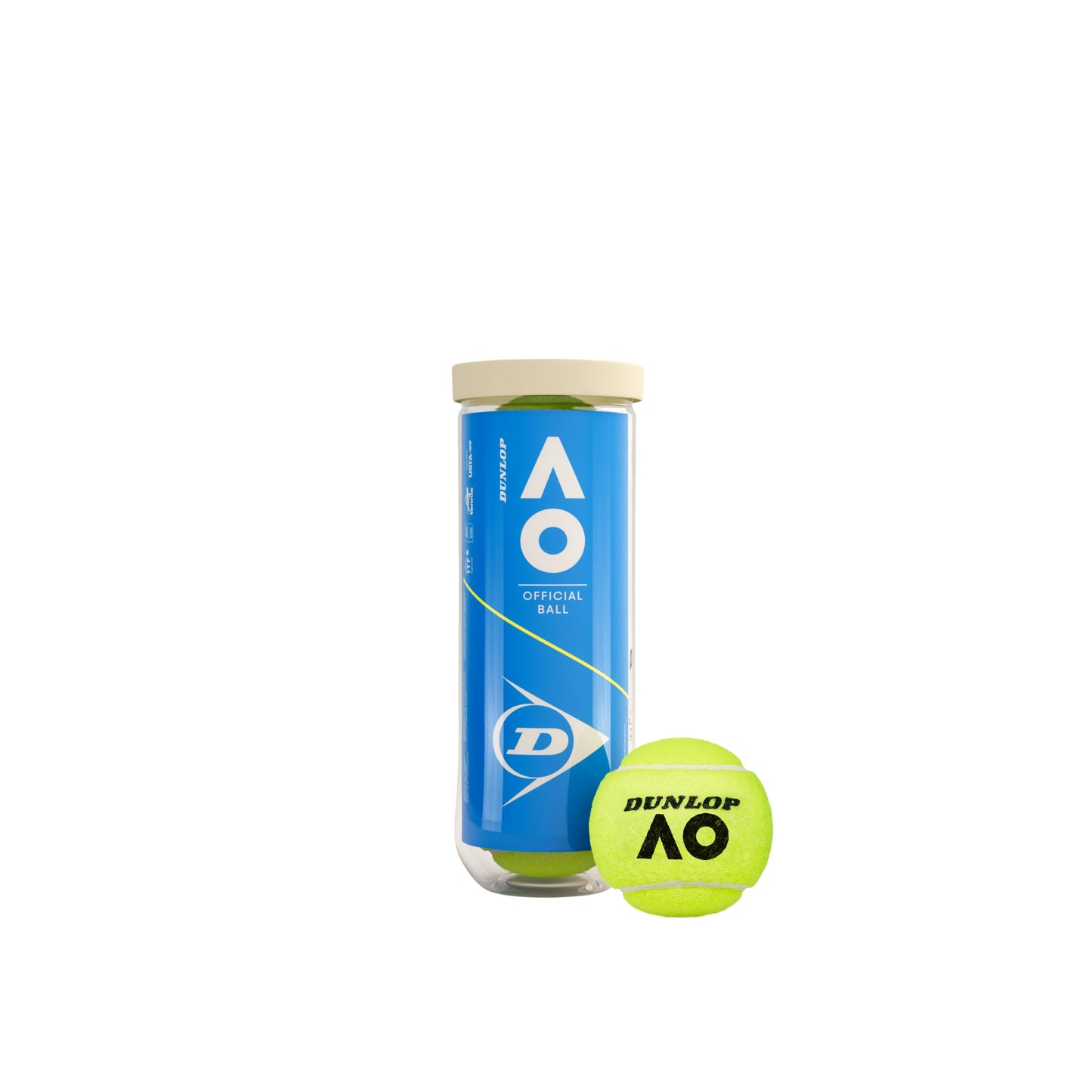 Dunlop Tennis Ball Australian Open - for Clay, Hard Court and Grass (1 x 3 Pet), Yellow