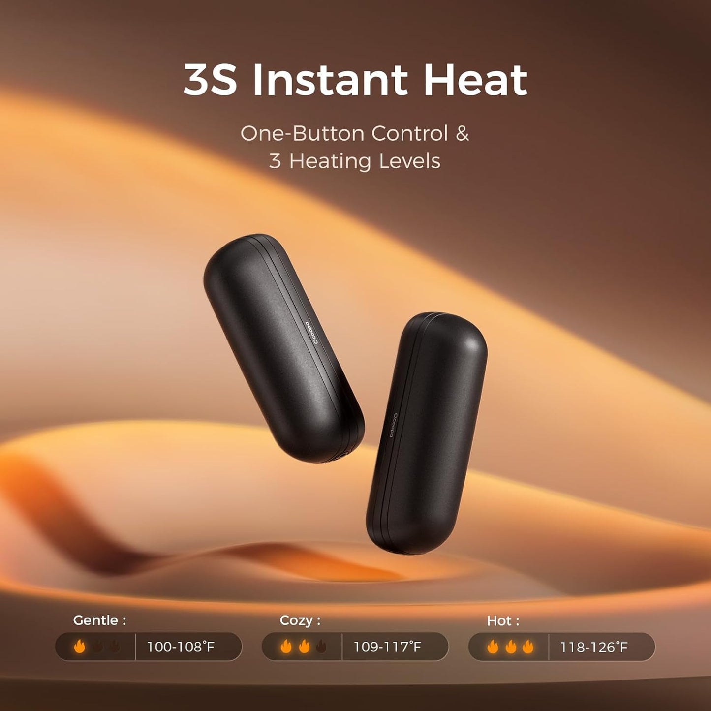 OCOOPA 2-in-1 Magnetic Rechargeable Hand Warmers - Portable Mini Electric Heaters | 2-Pack for Golf & Winter Gifts