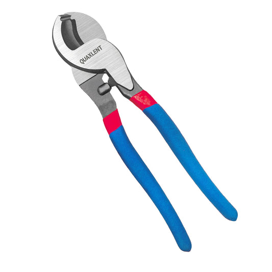 QUAXLENT 10 Inch Large Cable Cutter Heavy Duty High Leverage Big Wire Cutting Plier Tool for 4/0 Aluminum 2/0 Soft Copper and 100PR 24AWG Comm Cable, Blue