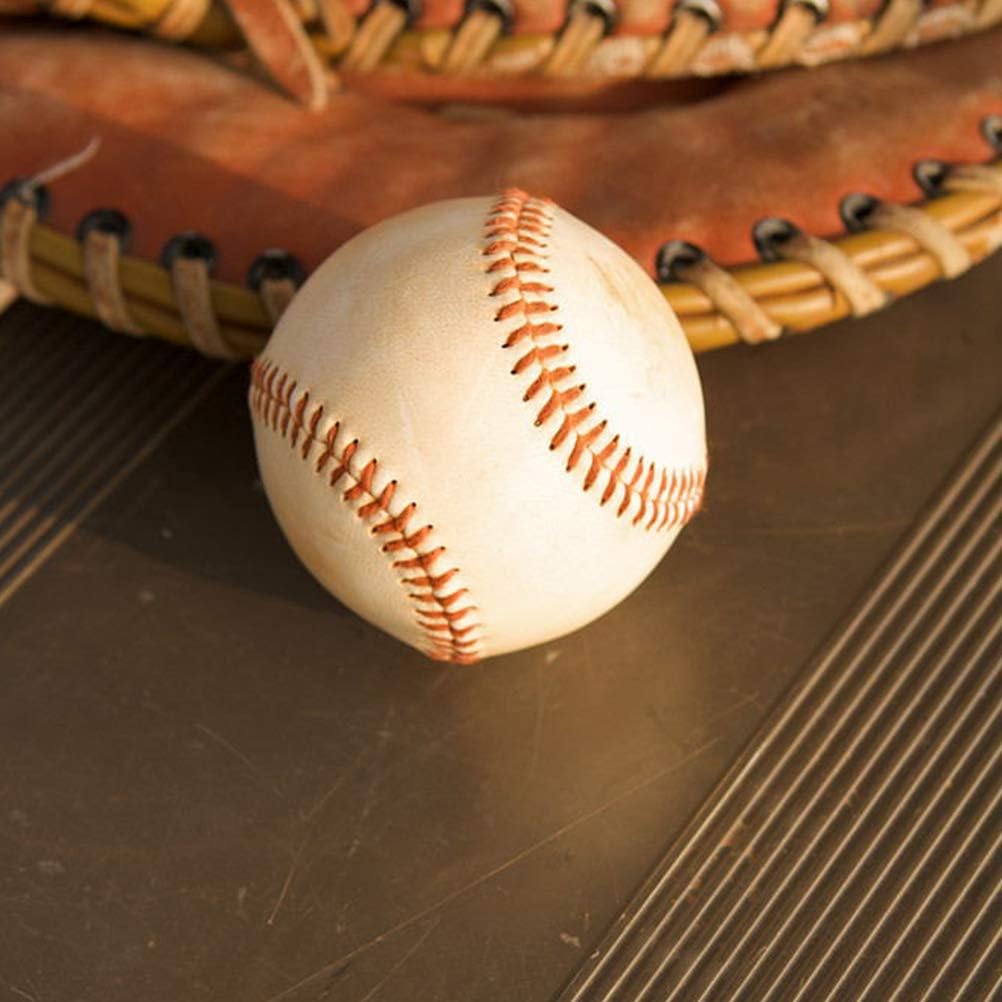 Tebery Baseballs - 12 Pack Standard Size Leather Covered Training Balls for Adults