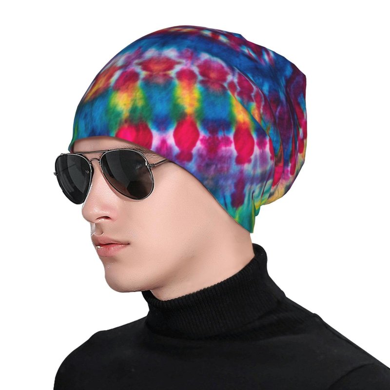 Athjunss Tie Dye Beanie Hat Chemo Headwear Slouchy Skull Sleep Cap for Women Men Winter Running